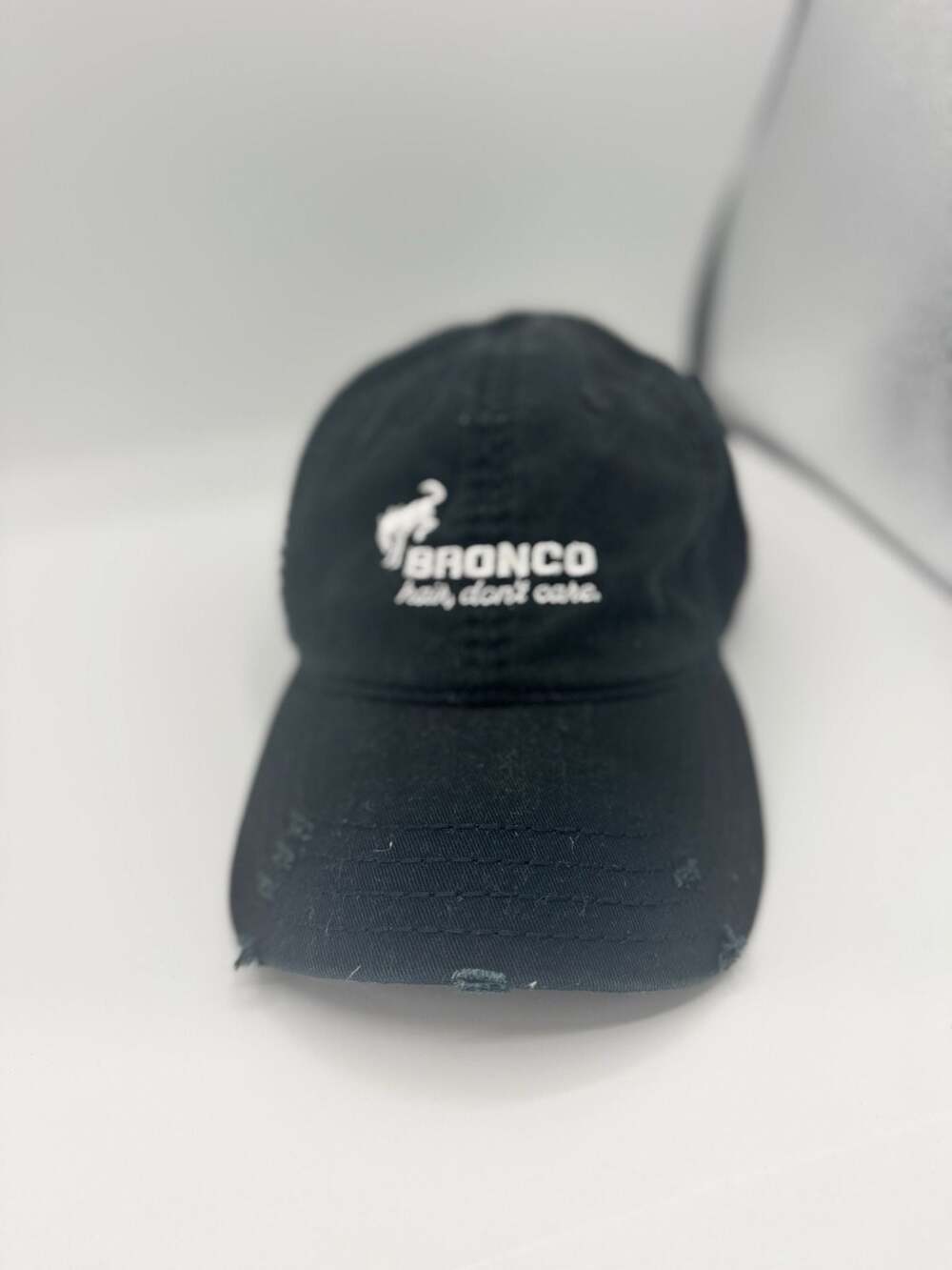 Otto Bronco Hat - Black Baseball Cap with White Embroidery